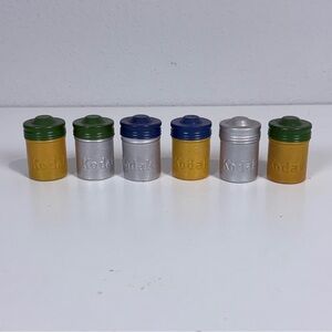 6 Vintage Kodak Aluminum 35mm Film Canisters